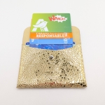 Porte-cartes Doré imitation grain galuchat