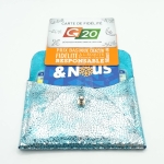 Porte-cartes Bleu craquelé argenté