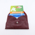 Porte-cartes Bordeaux imitation léopard