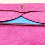 Porte-cartes Rose velours pailleté