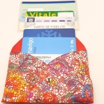 Porte-cartes Rouge fleuri