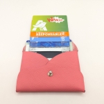 Porte-cartes Rose saumon grainé