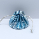 Grande bourse Bleu turquoise et argent Effet craquelé