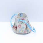 Grande bourse Crème fleuri Touché velours