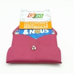 Porte-cartes framboise grainé