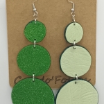 Grandes Boucles d’oreilles bulle  vertes perlé