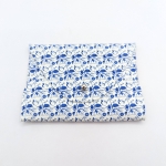 Porte-cartes Blanc à fleurs bleues