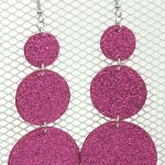 Grandes Boucles d’oreilles bulle rose pailletté