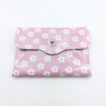 Porte-cartes Rose clair à petites fleurs blanches