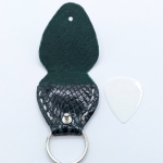 Étui à médiator Vert imitation serpent