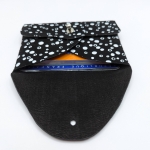 Porte-cartes Noir motif bulles blanches