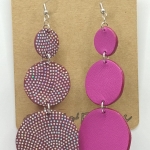 Grandes Boucles d’oreilles bulle bordeaux pailletté