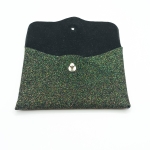 Porte-cartes Noir pailleté vert