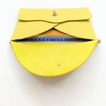 Porte-cartes Jaune grainé