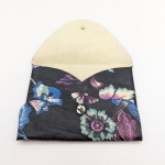 Porte-cartes Noir à grosses fleurs