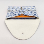 Porte-cartes Blanc à fleurs bleues