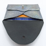 Porte-cartes Vert foncé pailleté argent