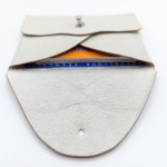 Porte-cartes Beige imitation grain galuchat