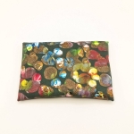 Porte-cartes Noir fleuri doré