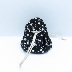 Grande bourse Noir Motif bulles blanches