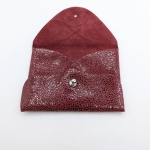 Porte-cartes Rouge imitation grain galuchat