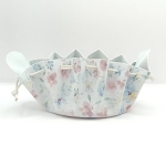 Grande bourse Blanc fleuri Touché velours