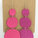 Grandes Boucles d’oreilles bulle rose pailletté
