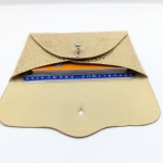 Porte-cartes Doré imitation grain galuchat