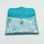 Porte-cartes Bleu craquelé argenté