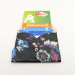 Porte-cartes Noir à grosses fleurs