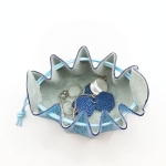 Petite bourse Bleu turquoise Métallisé froissé