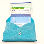Porte-cartes Bleu velours pailleté