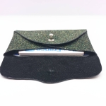 Porte-cartes Noir pailleté vert