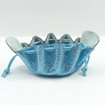 Petite bourse Bleu turquoise Métallisé froissé