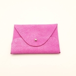 Porte-cartes Rose velours pailleté