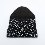 Porte-cartes Noir motif bulles blanches