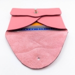 Porte-cartes Rose saumon grainé