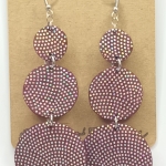 Grandes Boucles d’oreilles bulle bordeaux pailletté