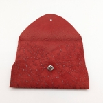 Porte-cartes Rouge velours effet nervuré