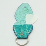 Étui à médiator Turquoise imitation crocodile