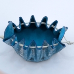 Grande bourse Bleu turquoise et argent Effet craquelé