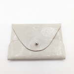 Porte-cartes Beige imitation grain galuchat