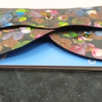 Porte-cartes Noir fleuri doré