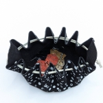 Grande bourse Noir Motif bulles blanches