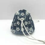 Grande bourse Noir Motif petites fleurs