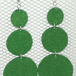 Grandes Boucles d’oreilles bulle  vertes perlé