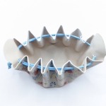 Grande bourse Crème fleuri Touché velours