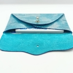 Porte-cartes Bleu craquelé argenté