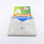 Porte-cartes Beige imitation grain galuchat