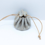 Petite bourse Beige Motif léopard doré